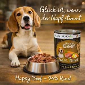 NANDOO Happy Beef - Rind mit Karotte, Birne & Grünlippmuschel 400g