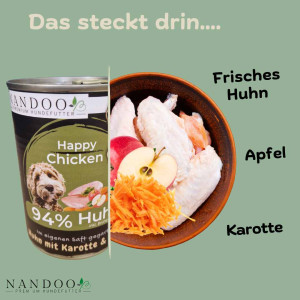 NANDOO Happy Chicken - Huhn mit Karotte & Apfel 400g