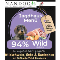 NANDOO Jagdhaus Menü – Wildschwein, Ente & Kaninchen 400g