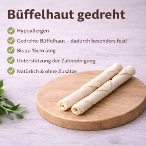 Büffelhaut-Rolle gedreht 250g VE (5kg) - Neutrale...
