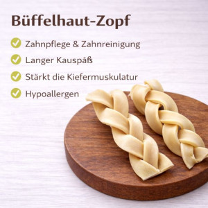 Büffelhaut-Zopf  250g VE (5kg) - Neutrale Verpackung